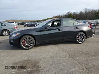 2024 Infiniti Q50 Red Sport 400 with VIN JN1FV7DRXRM680351, listed as a Copart auction lot 72008234 with 462 mi miles and Salvage title. Bid and sale history available at DreamBid. Image 1.