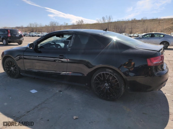2012 Audi S5 Prestige with VIN WAUVVAFR5CA002163, listed as a Copart auction lot 53378985 with 124,105 mi miles and Salvage Title. Bid and sale history available at carsss.com. Image 2.