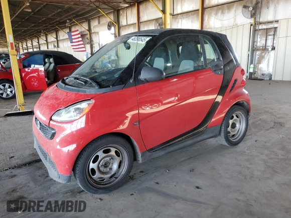 2013 Smart fortwo Pure with VIN WMEEJ3BAXDK614382, listed as a Copart auction lot 46398545 with 78,335 mi miles and Salvage Title. Bid and sale history available at carsss.com. Image 1.