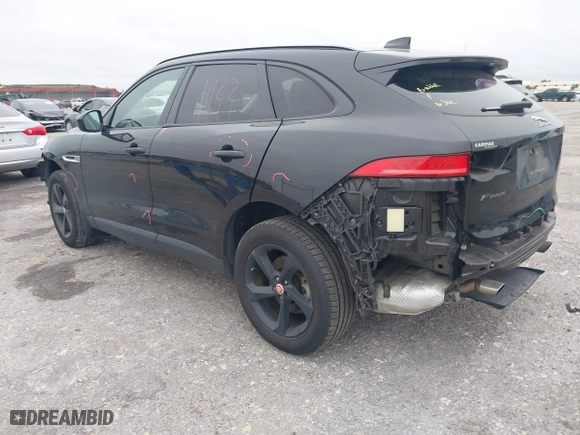2018 Jaguar F-PACE 25t Premium with VIN SADCJ2FX2JA270891, listed as a IAAI auction lot 41381282 with 75,779 mi miles. Bid and sale history available at carsss.com. Image 3.