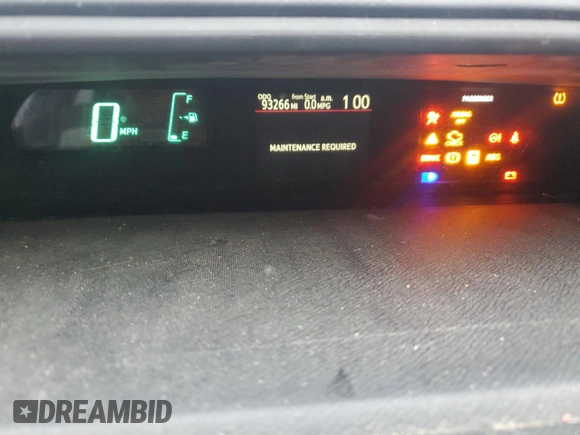 2013 Toyota Prius One with VIN JTDKDTB3XD1555415, listed as a Copart auction lot 81941924 with 93,266 mi miles and Salvage Title. Bid and sale history available at DreamBid. Image 9.