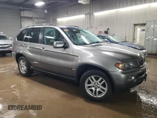 2005 BMW X5 3.0i with VIN 5UXFA13515LY23724, listed as a Copart auction lot 47836155 with 146,836 mi miles and Salvage Title. Bid and sale history available at carsss.com. Image 4.