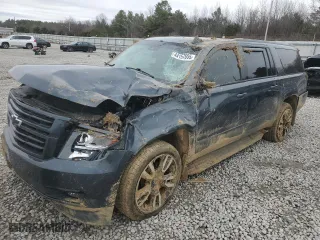 2020 Chevrolet Suburban Premier with VIN 1GNSKJKJ0LR279066, listed as a Copart auction lot 44157655 with 99,477 mi miles and Salvage Title. Bid and sale history available at carsss.com. Image 1.