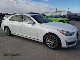 2019 Genesis G90 3.3T Premium with VIN KMHG34JA1KU050157, listed as a Copart auction lot 87208564 with 75,972 mi miles and Salvage Title. Bid and sale history available at carsss.com. Image 4.