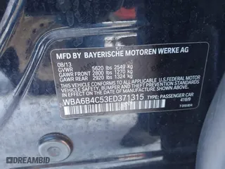 2014 BMW 6 Series 650i xDrive with VIN WBA6B4C53ED371315, listed as a IAAI auction lot 41614431 with 93,189 mi miles. Bid and sale history available at carsss.com. Image 9.