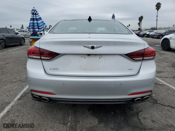 2018 Genesis G80 5.0L Ultimate with VIN KMHGN4JF2JU236231, listed as a Copart auction lot 82004244 with 38,868 mi miles and Salvage Title. Bid and sale history available at carsss.com. Image 6.