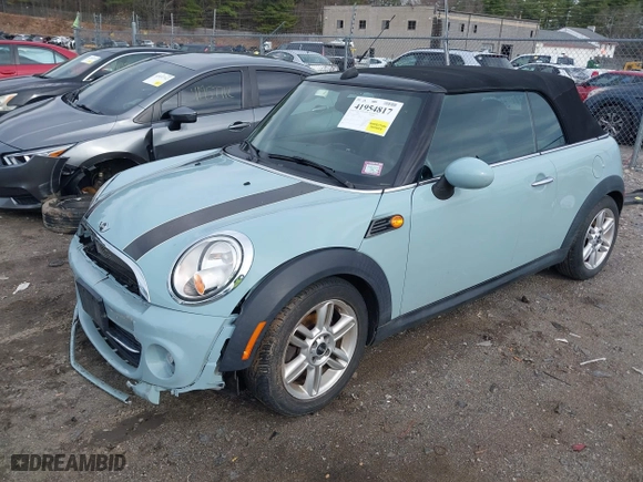 2013 MINI Cooper Convertible with VIN WMWZN3C53DT135427, listed as a IAAI auction lot 41954817 with 57,029 mi miles. Bid and sale history available at carsss.com. Image 18.