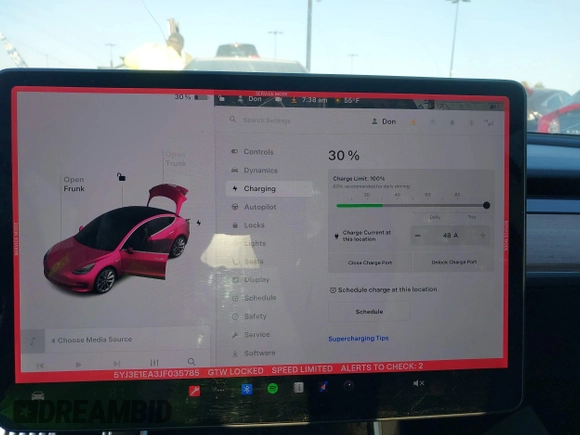 2018 Tesla Model 3 Long Range Battery with VIN 5YJ3E1EA3JF035785, listed as a IAAI auction lot 41986774 with 33,965 mi miles and . Bid and sale history available at DreamBid. Image 17.