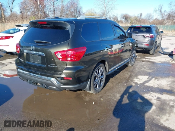 2017 Nissan Pathfinder SL with VIN 5N1DR2MM8HC672040, listed as a IAAI auction lot 41853921 with 168,877 mi miles. Bid and sale history available at carsss.com. Image 4.