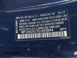 2014 Porsche Cayenne with VIN WP1AA2A27ELA93844, listed as a IAAI auction lot 41544491 with 69,967 mi miles and . Bid and sale history available at DreamBid. Image 9.