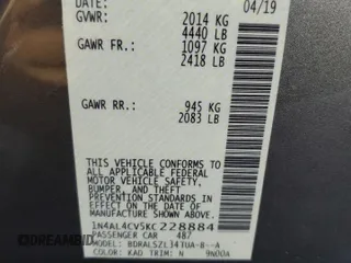 2019 Nissan Altima SR with VIN 1N4AL4CV5KC228884, listed as a Copart auction lot 71871604 with 59,278 mi miles and Salvage Title. Bid and sale history available at carsss.com. Image 13.