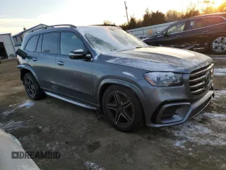2025 Mercedes-Benz GLS with VIN 4JGFF5KE5SB296098, listed as a Copart auction lot 41367045 with 2,628 mi miles and Salvage Title. Bid and sale history available at carsss.com. Image 4.