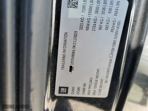 2019 GMC Sierra 1500 SLT with VIN 1GTU9DEL0KZ112829, listed as a Copart auction lot 76674524 with 91,747 mi miles and Salvage Title. Bid and sale history available at carsss.com. Image 13.