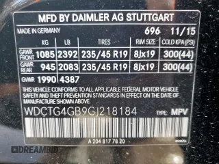 2016 Mercedes-Benz GLA 250 z VIN WDCTG4GB9GJ218184, wystawiony jako Copart lot #58466875 z przebiegiem 93 779 mil mil oraz Czysty tytuł • Clean title. Historia ofert i sprzedaży dostępna na DreamBid. Obrazek 12.