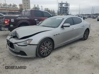 2016 Maserati Ghibli S Q4 with VIN ZAM57RTA9G1185319, listed as a Copart auction lot 44722115 with 81,747 mi miles and Salvage Title. Bid and sale history available at carsss.com. Image 1.