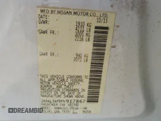 2015 Nissan Altima 2.5 with VIN 1N4AL3AP9FN917867, listed as a Copart auction lot 58353175 with 136,972 mi miles and Salvage title. Bid and sale history available at DreamBid. Image 12.