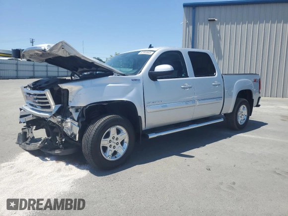 2013 GMC Sierra 1500 SLT with VIN 3GTP2WE71DG157541, listed as a Copart auction lot 62363665 with 56,143 mi miles and Salvage title. Bid and sale history available at DreamBid. Image 1.