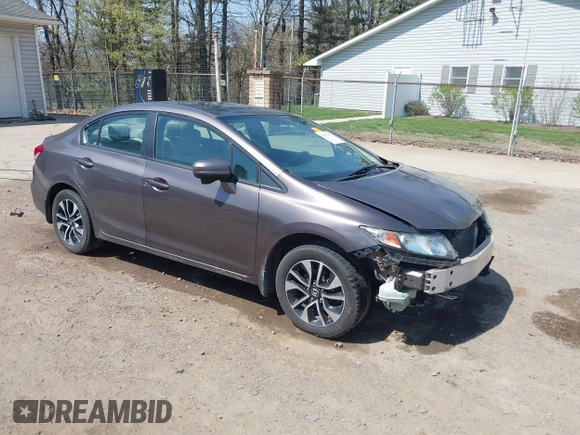 2014 Honda Civic Sedan EX with VIN 19XFB2F87EE082739, listed as a IAAI auction lot 42017492 with 158,988 mi miles. Bid and sale history available at carsss.com. Image 1.