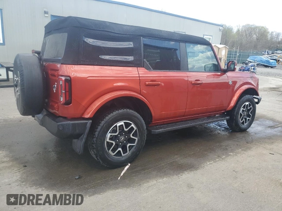 2023 Ford Bronco with VIN 1FMDE5BHXPLB99680, listed as a Copart auction lot 54232455 with 16,579 mi miles and Salvage Title. Bid and sale history available at DreamBid. Image 3.