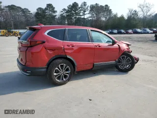 2020 Honda CR-V EX with VIN 2HKRW1H55LH408464, listed as a Copart auction lot 44129795 with 58,755 mi miles and Salvage Title. Bid and sale history available at carsss.com. Image 3.
