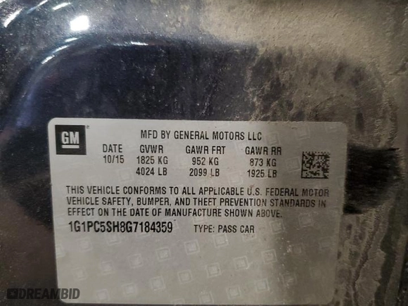 2016 Chevrolet Cruze Limited LS with VIN 1G1PC5SH8G7184359, listed as a Copart auction lot 50788825 with NaN miles and Clean Title. Bid and sale history available at carsss.com. Image 12.