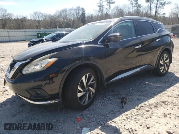 2018 Nissan Murano Platinum with VIN 5N1AZ2MG1JN155413, listed as a Copart auction lot 46956355 with 111,036 mi miles and Salvage Title. Bid and sale history available at carsss.com. Image 1.