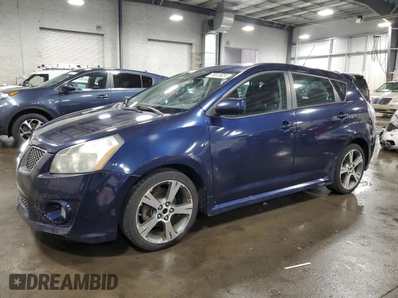 2009 Pontiac Vibe GT with VIN 5Y2SR67009Z418994, listed as a Copart auction lot 76815624 with 209,569 mi miles and Salvage Title. Bid and sale history available at carsss.com. Image 1.