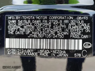 2013 Lexus LS 460 with VIN JTHBL5EF1D5124750, listed as a IAAI auction lot 41294083 with 54,464 mi miles. Bid and sale history available at carsss.com. Image 9.
