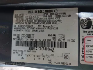 2012 Lincoln MKZ with VIN 3LNHL2JC1CR808629, listed as a IAAI auction lot 41556956 with 176,086 mi miles. Bid and sale history available at carsss.com. Image 9.