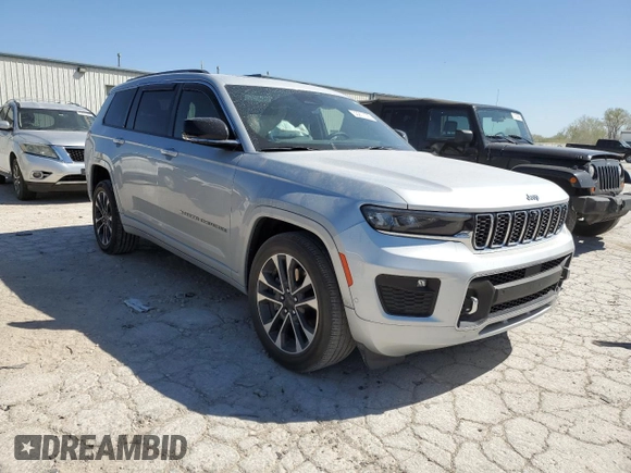 2022 Jeep Grand Cherokee Overland with VIN 1C4RJKDG0N8561055, listed as a Copart auction lot 53207195 with 23,504 mi miles and Salvage title. Bid and sale history available at DreamBid. Image 4.