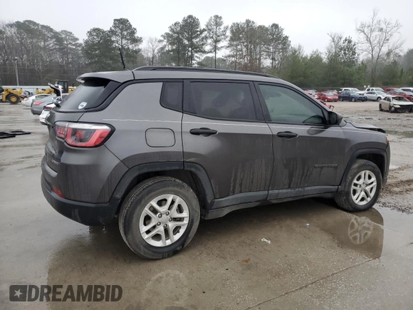 2018 Jeep Compass Sport with VIN 3C4NJCABXJT204510, listed as a Copart auction lot 44560695 with 100,927 mi miles and Salvage Title. Bid and sale history available at carsss.com. Image 3.