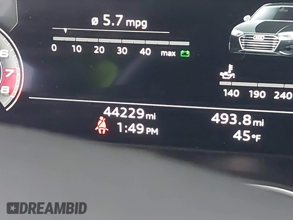 2021 Audi A4 S line Premium Plus with VIN WAUEAAF48MA014602, listed as a IAAI auction lot 41558351 with 44,229 mi miles and . Bid and sale history available at DreamBid. Image 7.