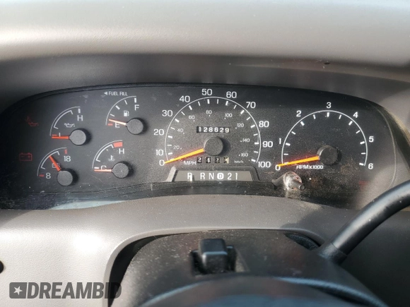 2001 Ford Super Duty F-250 XL with VIN 1FTNW20L91EC30747, listed as a Copart auction lot 46121745 with 128,629 mi miles and Salvage Title. Bid and sale history available at carsss.com. Image 9.