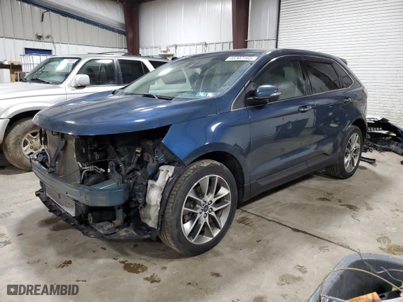 2016 Ford Edge Titanium with VIN 2FMPK4K9XGBC50605, listed as a Copart auction lot 46302165 with 154,556 mi miles and Salvage Title. Bid and sale history available at carsss.com. Image 1.