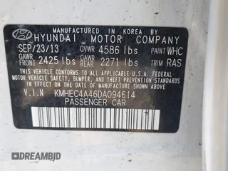 2013 Hyundai Sonata with VIN KMHEC4A46DA094614, listed as a IAAI auction lot 42156478 with 150,931 mi miles and . Bid and sale history available at carsss.com. Image 9.