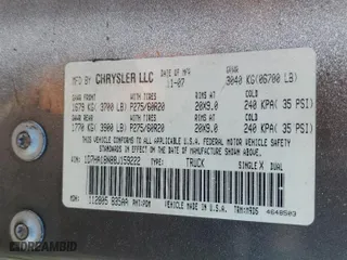 2008 Dodge Ram 1500 SLT with VIN 1D7HA18N88J159222, listed as a Copart auction lot 45578645 with 218,877 mi miles and Clean Title. Bid and sale history available at carsss.com. Image 12.