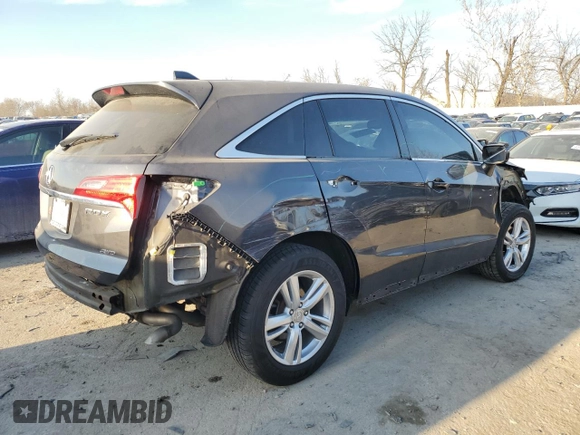 2015 Acura RDX with VIN 5J8TB4H39FL031592, listed as a Copart auction lot 43814514 with 107,020 mi miles and Salvage title. Bid and sale history available at DreamBid. Image 3.