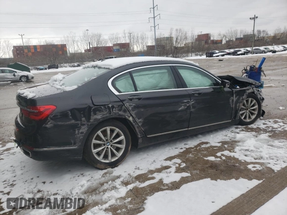 2017 BMW 7 Series 740i xDrive with VIN WBA7E4C59HGU99430, listed as a Copart auction lot 37789053 with 0 mi miles. Bid and sale history available at carsss.com. Image 3.
