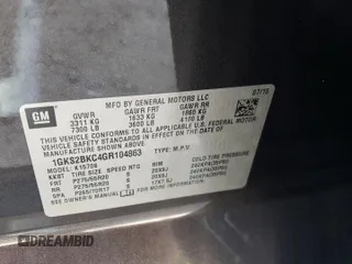 2016 GMC Yukon SLT with VIN 1GKS2BKC4GR104863, listed as a Copart auction lot 70062604 with 118,377 mi miles and Salvage Title. Bid and sale history available at carsss.com. Image 13.
