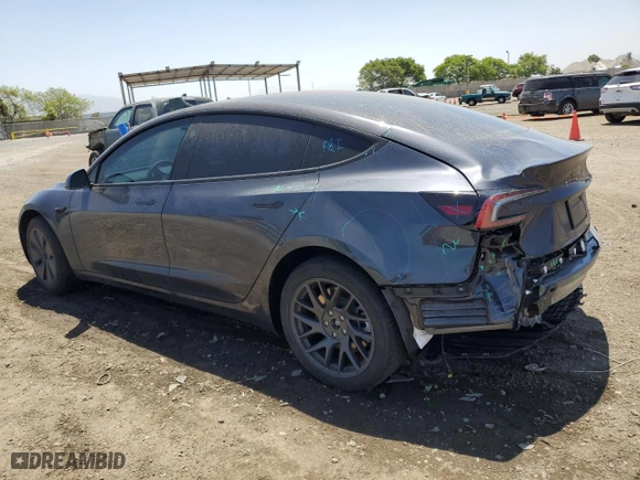 2024 Tesla Model 3 with VIN 5YJ3E1EA3RF727962, listed as a Copart auction lot 60107644 with 5,025 mi miles and Salvage Title. Bid and sale history available at carsss.com. Image 2.
