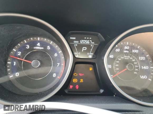 2013 Hyundai Elantra Limited with VIN 5NPDH4AE7DH195812, listed as a Copart auction lot 48744385 with 120,567 mi miles and Salvage Title. Bid and sale history available at DreamBid. Image 9.