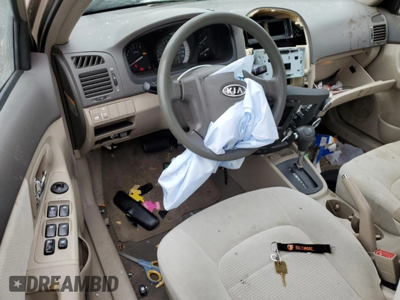 2007 Kia Spectra EX with VIN KNAFE121975420017, listed as a Copart auction lot 51553304 with 96,897 mi miles and Non Repairable. Bid and sale history available at DreamBid. Image 8.