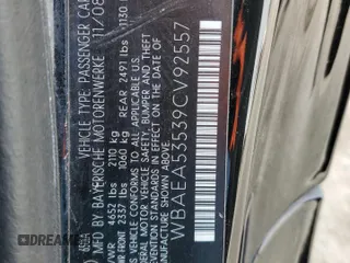 2009 BMW 6 Series 650i with VIN WBAEA53539CV92557, listed as a Copart auction lot 88932905 with 139,711 mi miles and Salvage Title. Bid and sale history available at carsss.com. Image 12.