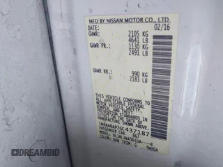 2016 Nissan Maxima SL with VIN 1N4AA6AP2GC437187, listed as a IAAI auction lot 41776458 with 72,990 mi miles and . Bid and sale history available at DreamBid. Image 9.