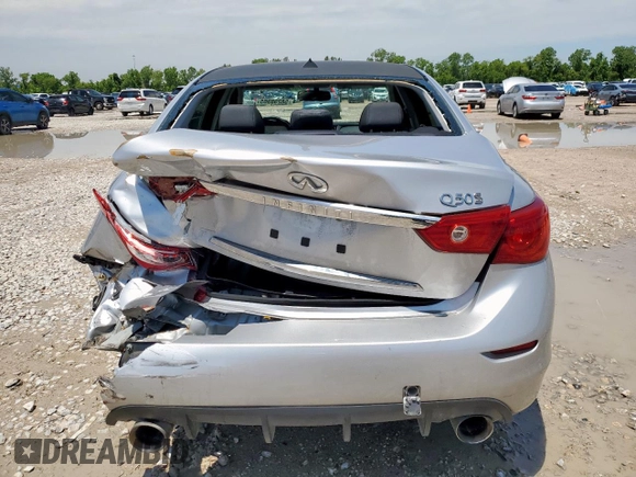 2015 Infiniti Q50 with VIN JN1BV7AP7FM331225, listed as a Copart auction lot 58298965 with 148,267 mi miles and Salvage title. Bid and sale history available at DreamBid. Image 6.