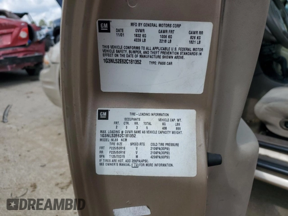 2002 Oldsmobile Alero GL1 z VIN 1G3NL52E62C181352, wystawiony jako Copart lot #66348333 z przebiegiem 104 540 mil mil oraz Szkoda całkowita • Salvage title. Historia ofert i sprzedaży dostępna na DreamBid. Obrazek 12.
