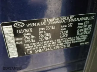 2023 Hyundai Santa Fe SEL with VIN 5NMS24AJXPH521738, listed as a Copart auction lot 87669665 with 33,512 mi miles and Salvage Title. Bid and sale history available at carsss.com. Image 13.