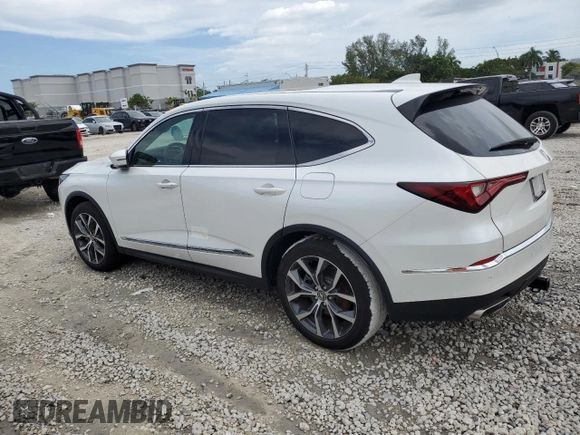 2022 Acura MDX w/Technology Package with VIN 5J8YE1H48NL045633, listed as a Copart auction lot 76291404 with 30,250 mi miles and Salvage Title. Bid and sale history available at carsss.com. Image 2.