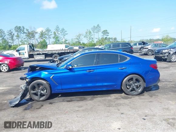 2019 Genesis G70 2.0T Advanced with VIN KMTG44LA7KU034142, listed as a IAAI auction lot 41935432 with 47,908 mi miles. Bid and sale history available at carsss.com. Image 14.