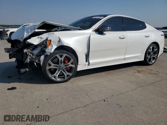 2020 Kia Stinger GT1 with VIN KNAE45LC8L6080384, listed as a Copart auction lot 74575904 with 61,958 mi miles and Salvage Title. Bid and sale history available at DreamBid. Image 1.